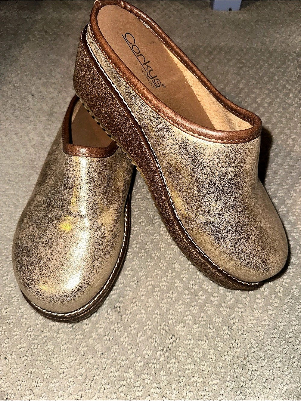 Wore once! Corkys Better Half Gold Wedge Clog